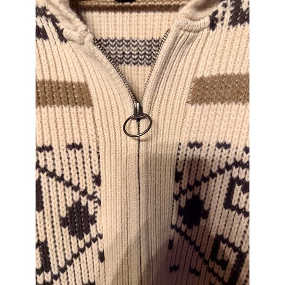 Pendleton Wool Zip Cardigan Mens L Western Southwest Vintage Sweater - Picture 6 of 7